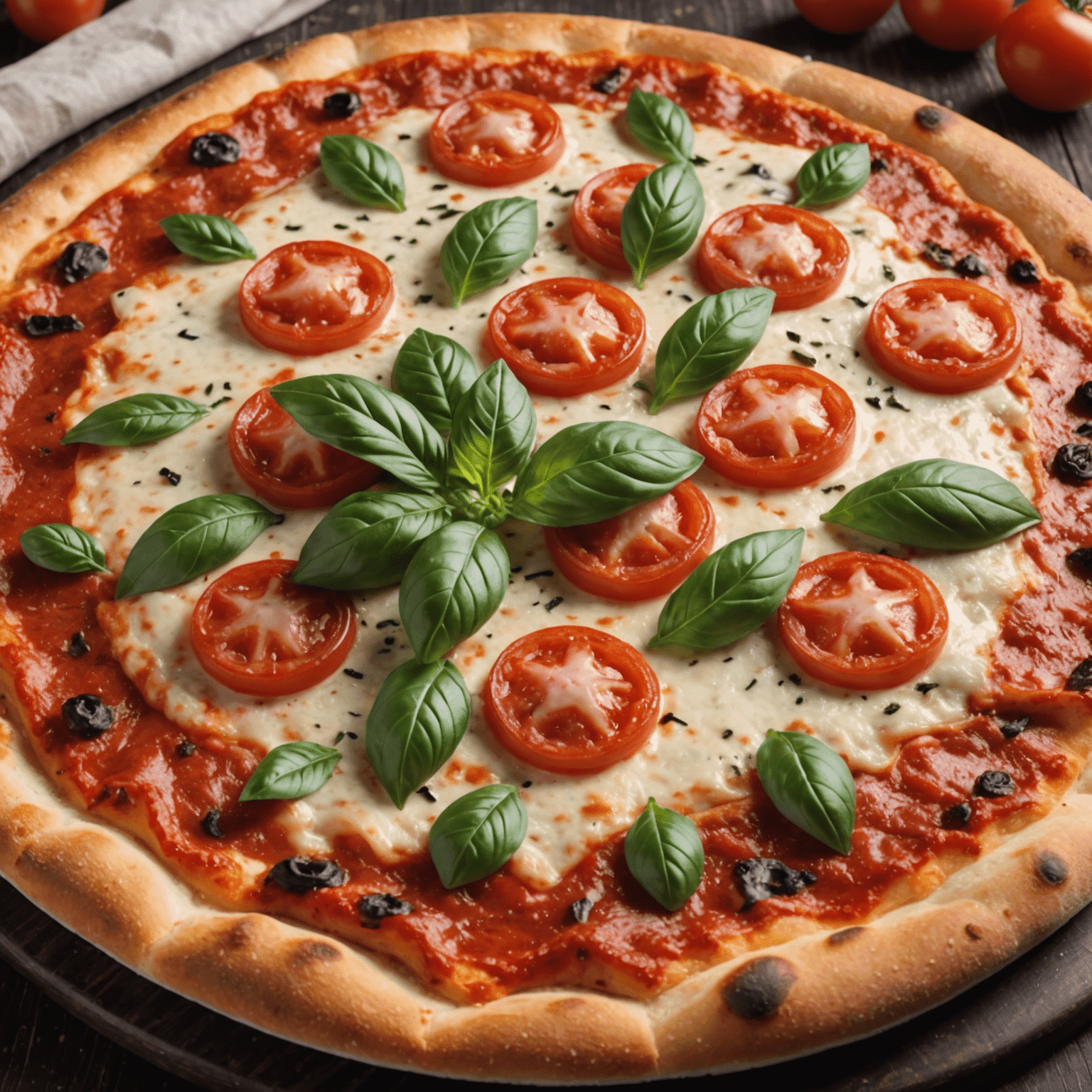 Close-up de uma pizza Margherita napolitana mostrando a textura da massa e a qualidade dos ingredientes